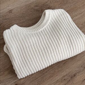 a new day Cream Ribbed Crew Neck Sweater